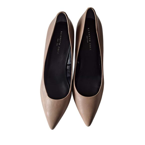 Kenneth Cole New York Tan Leather Pointed Toe Stiletto Heel Pumps Women Size 8.5 - Picture 1 of 10